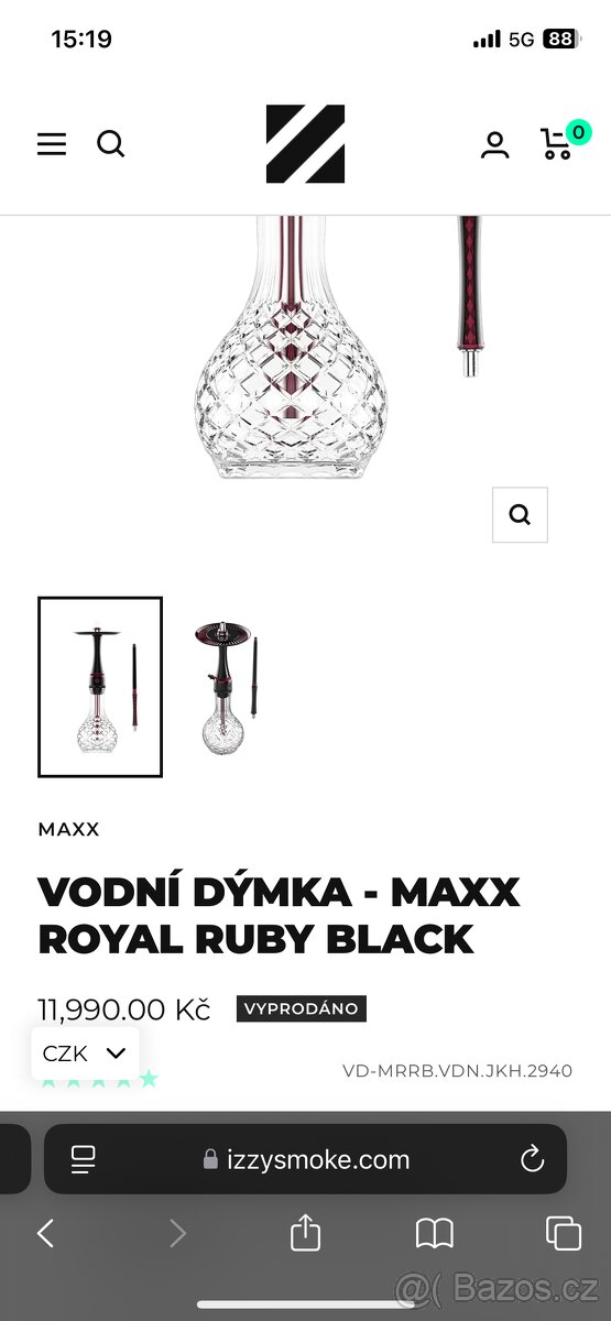 VODNÍ DÝMKA/SHISHA MAXX ROYAL RUBY BLACK - 6