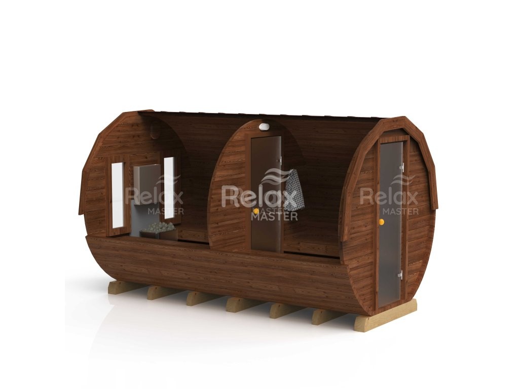 Finská sudová sauna 5m s předsíní - 6