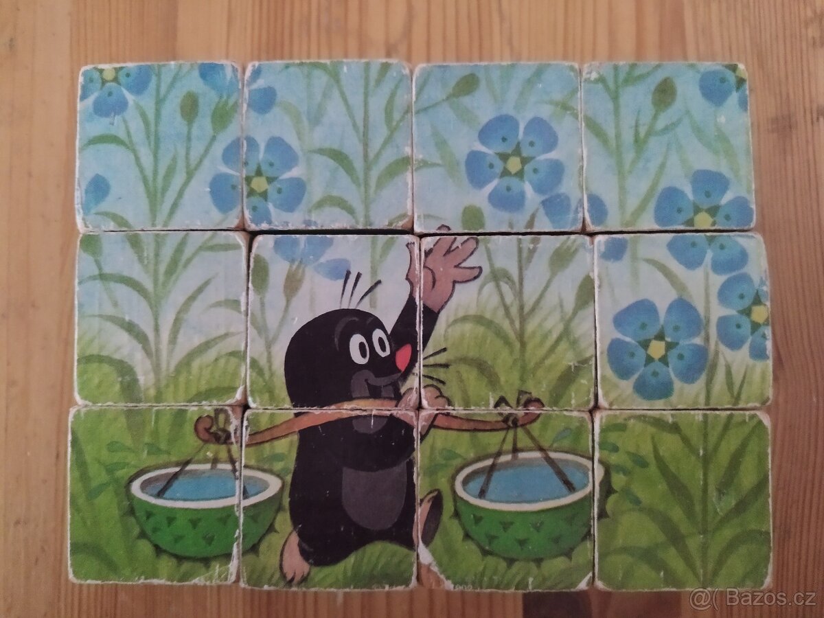 Staré dřevěné kostky Krtka - 6