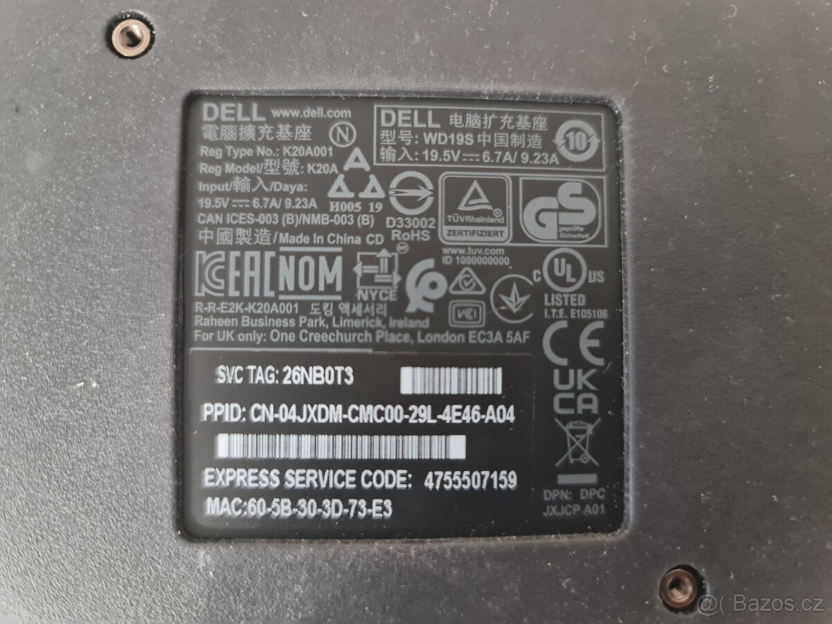 Dokovací stanice Dell K20A + napájecí adaptér 240W - 6
