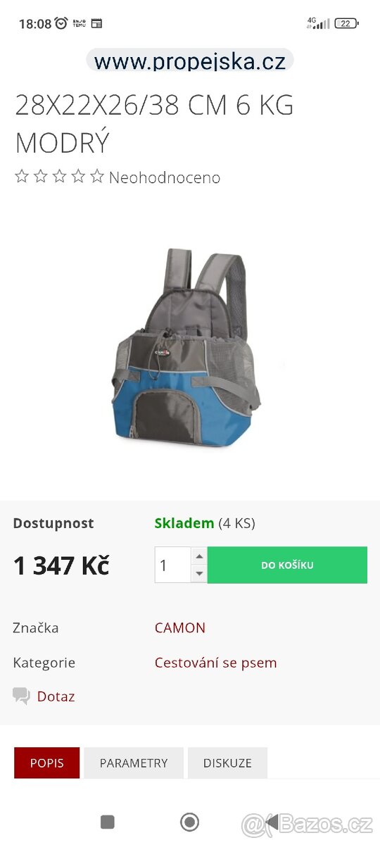 Batoh - CAMON - 28x22x26/38- NOVÝ - 6