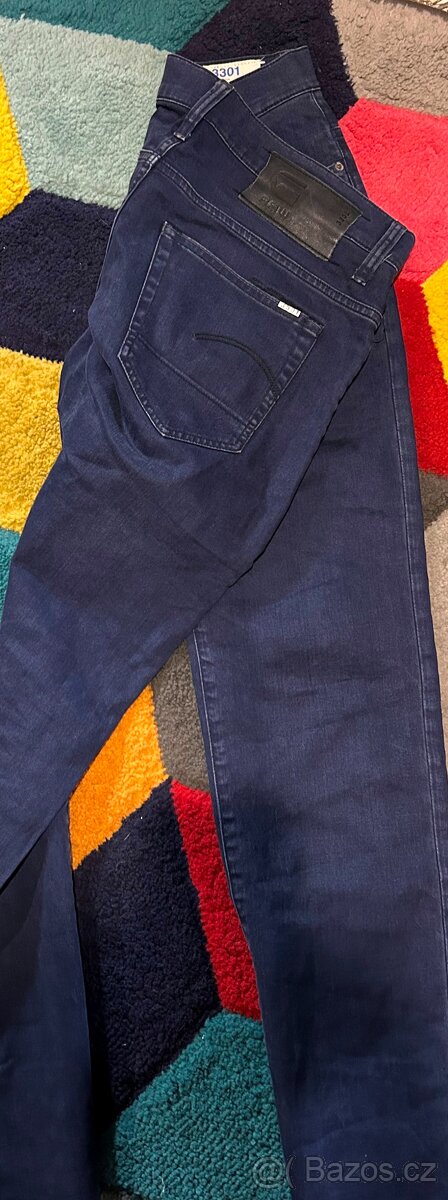 G-STAR W32 L 34 PÁNSKÉ KRÁSNÉ JEANS-RIFLE -TMAVÝ DENIM - 6