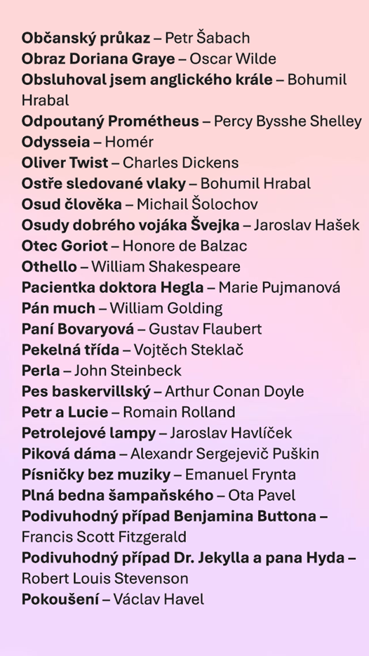 Vypracované maturitní otázky - český jazyk (ČJ) - četba - 6