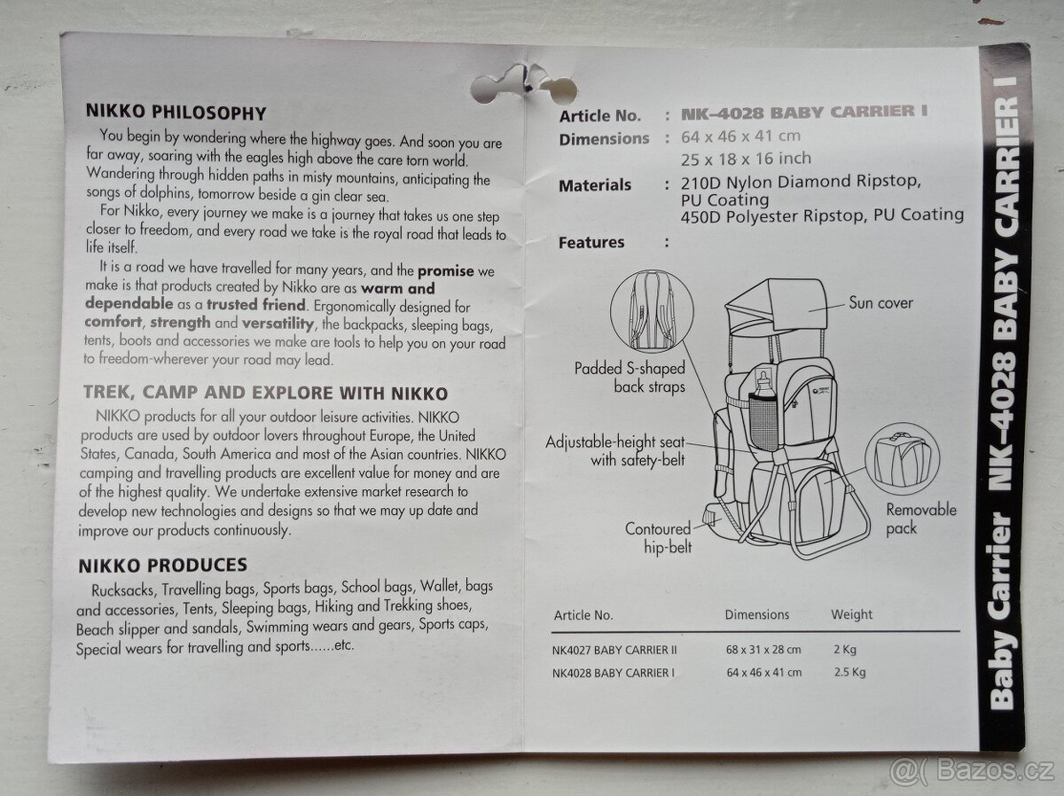 NOSÍTKO NIKKO NK-4028 BABY CARRIER I. - 6