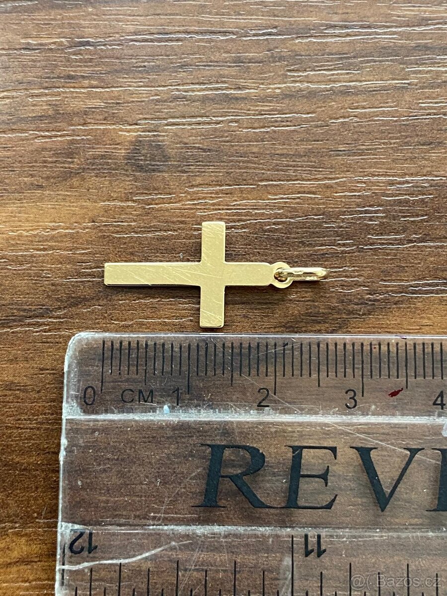Zlatý přívěsek, křížek - 6