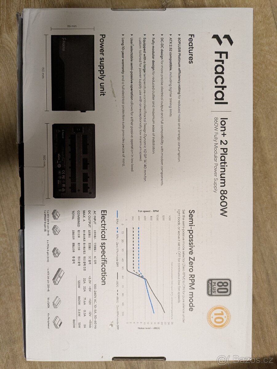 Fractal Design Ion+ 2 Platinum 860W, PC 4600Kč - 6