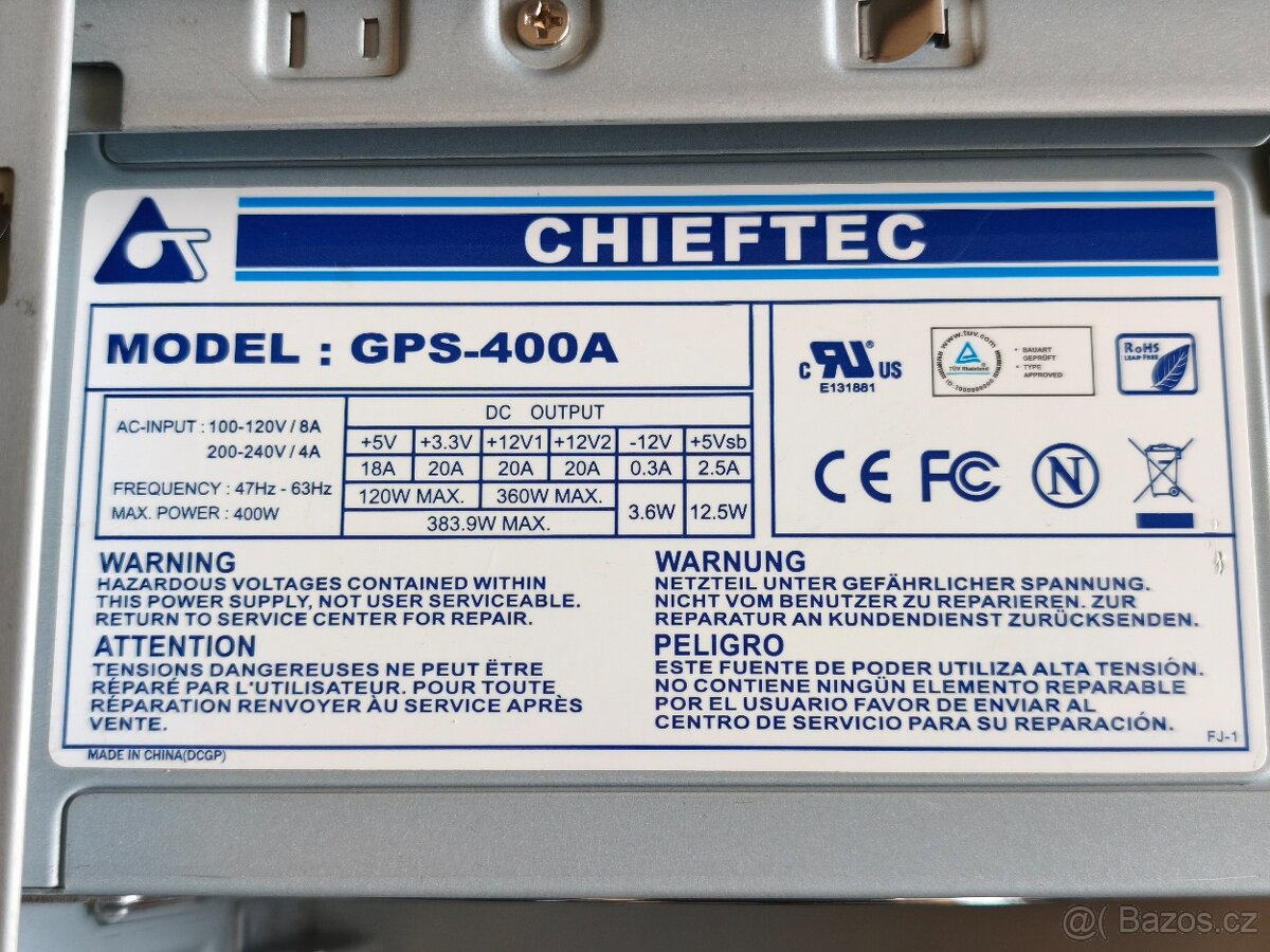 PC skříň (case) Chieftec se zdrojem a kolečky - 6