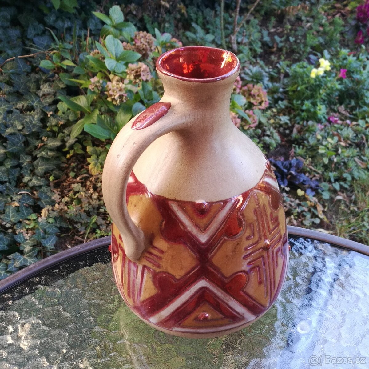 DŽBÁN glazovaný - značeno DÍLO - ruční práce - 6