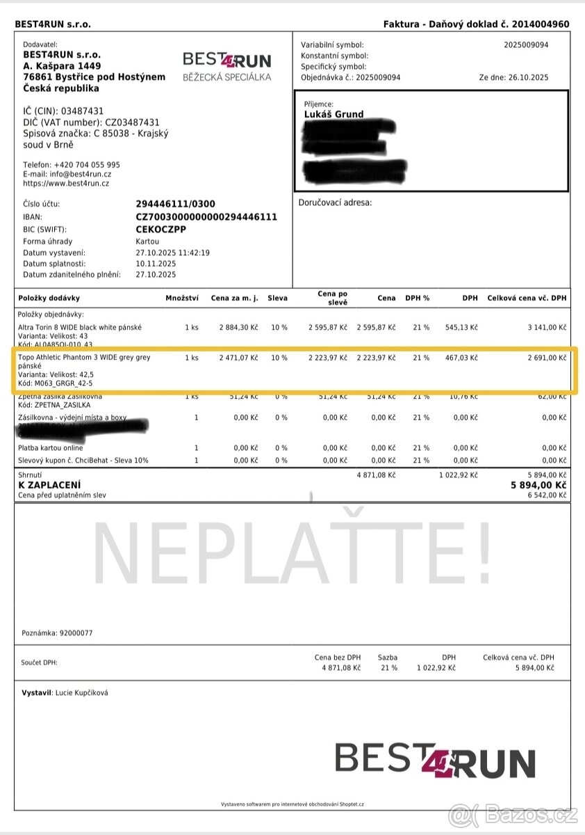 Běžecké boty Topo Athletic Phantom 3 WIDE (vel. 42.5) - 6