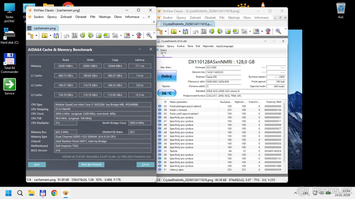 Dell 7520- i7(4C/8T)- 8GB-SSD 128GB-15.6"-Win 11 - 6