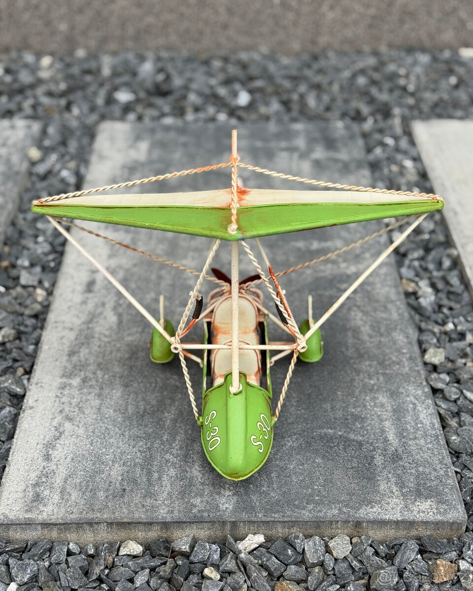 Kovový model paramotoru maketa letadla dekorace letectví - 6