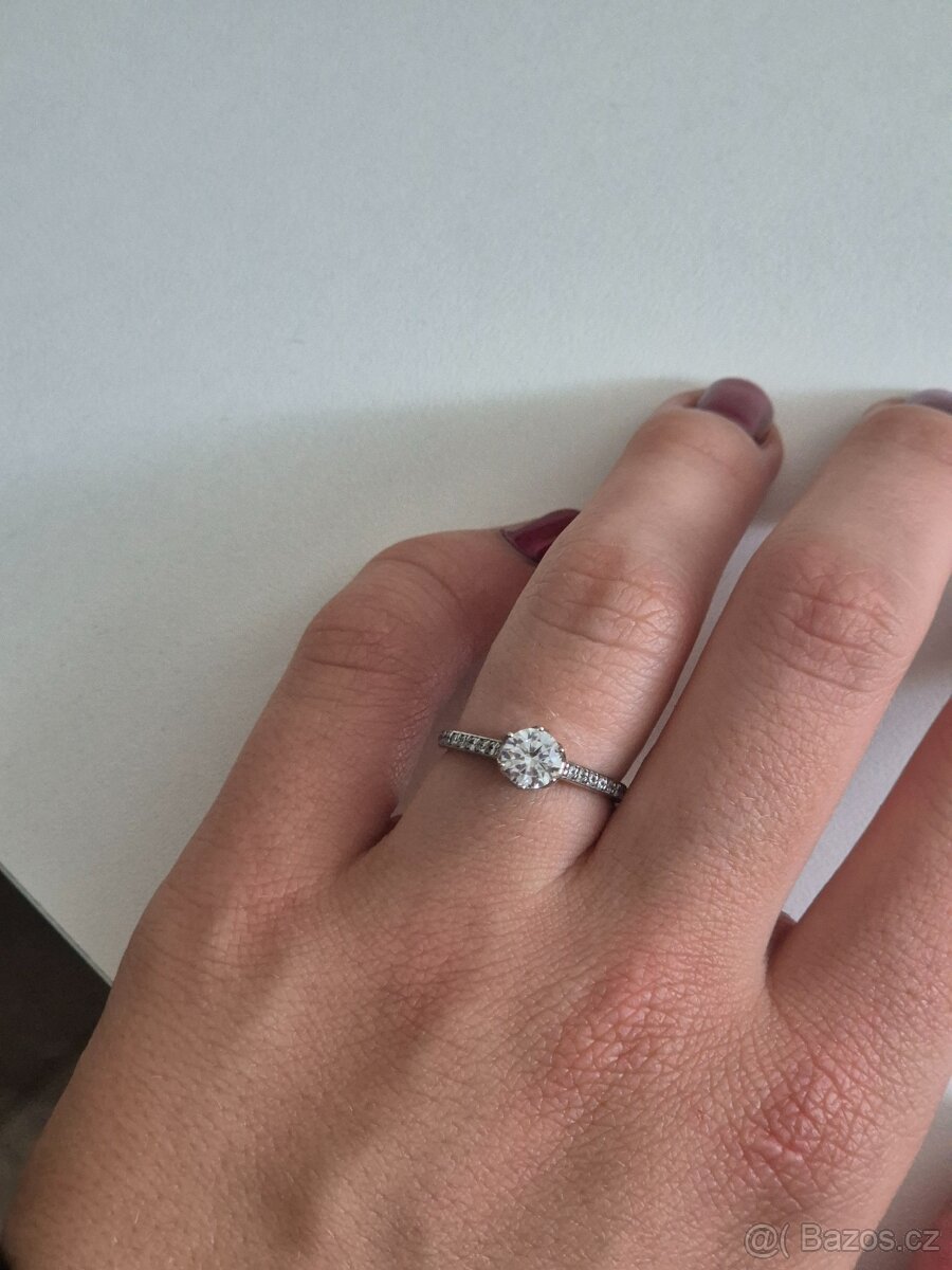 Stříbrný prsten se zirkonem - 6