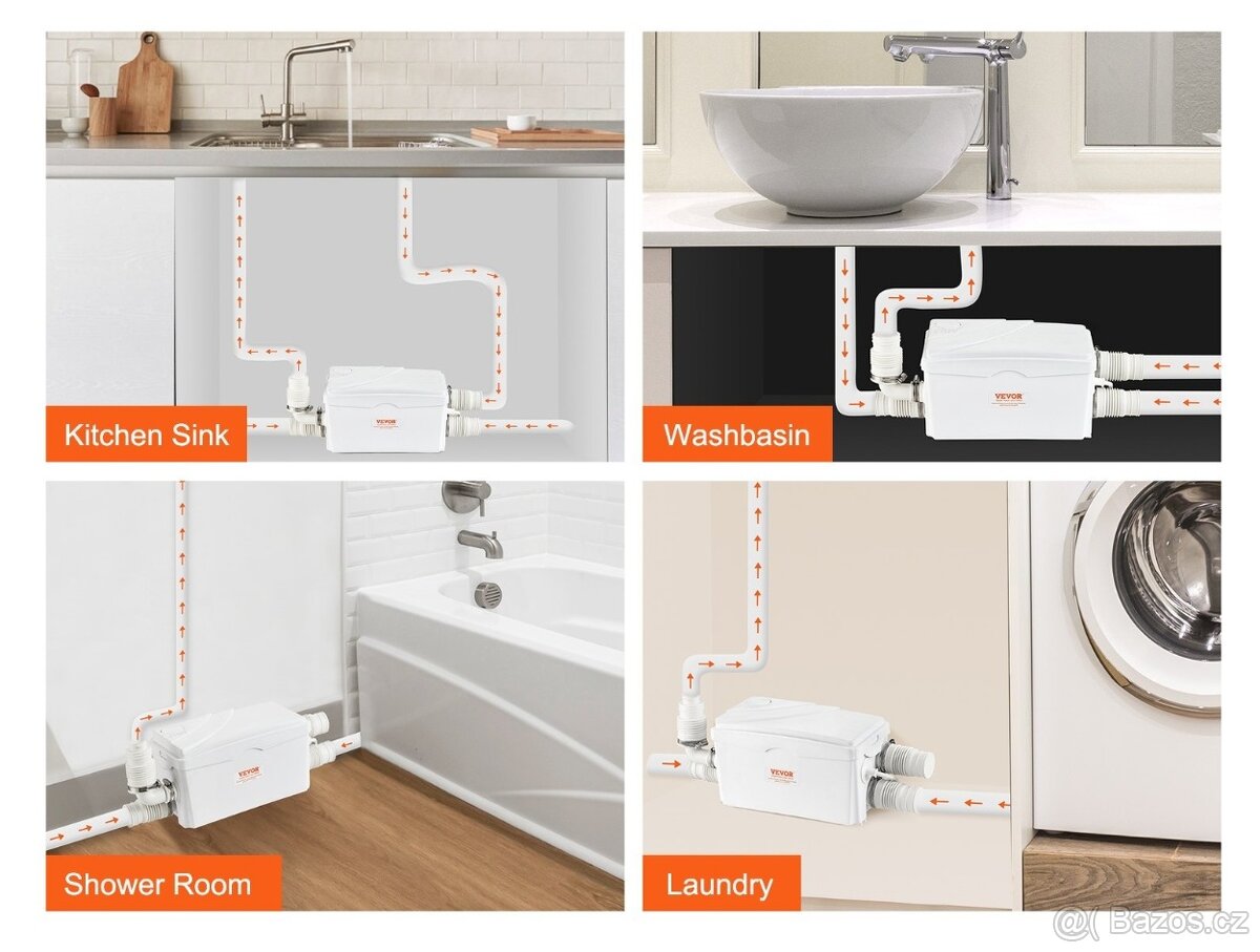 Přečerpávací stanice 350W, s drtičem - 6