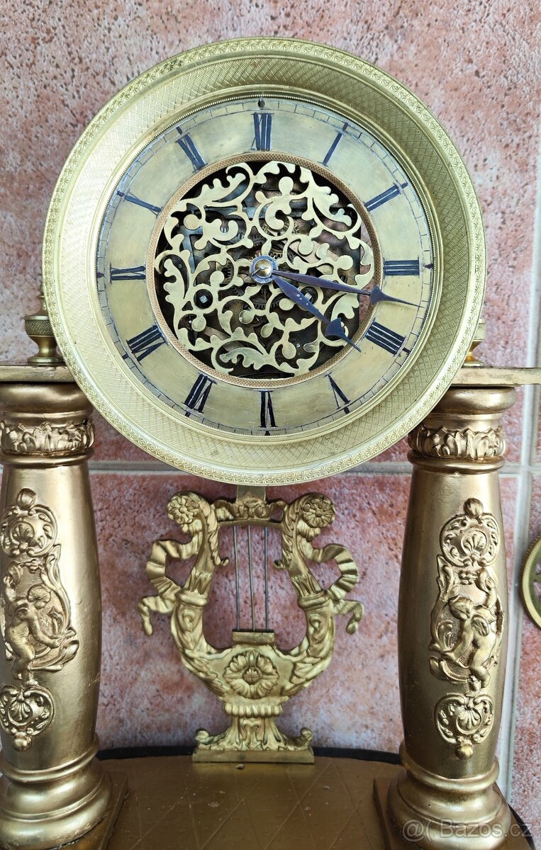 TOP krbové dvousloupkové hodiny Biedermeier - 6