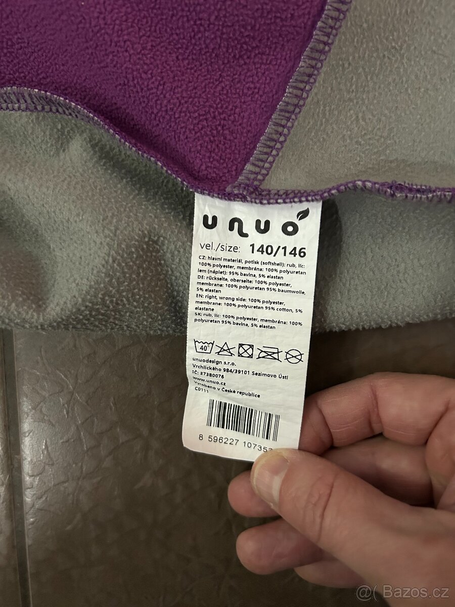 Softshellová bunda zn. UNUO,fialová/ostruž.140/146 - 6