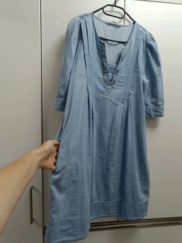 Světlé riflové šaty, vel. L - 6