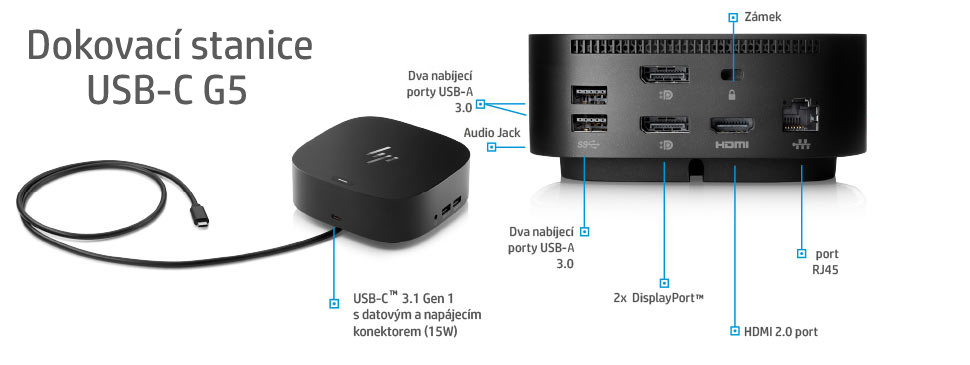 Dokovací stanice HP USB-C Dock G5 - 6