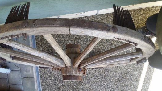 Dřevěné loukoťové kolo na přízi lnu - 6