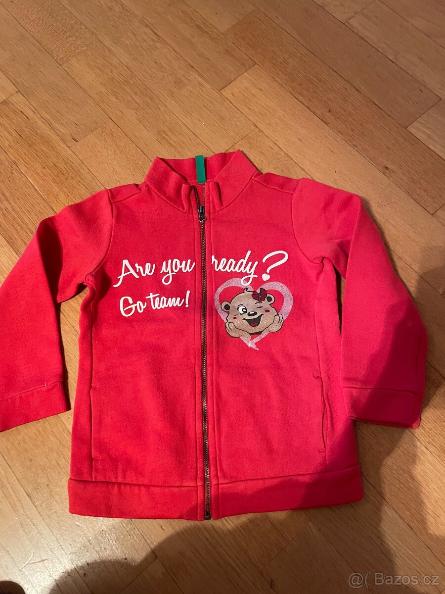 Bavlněná mikina na zip Benetton vel. 104 jako nov - 6
