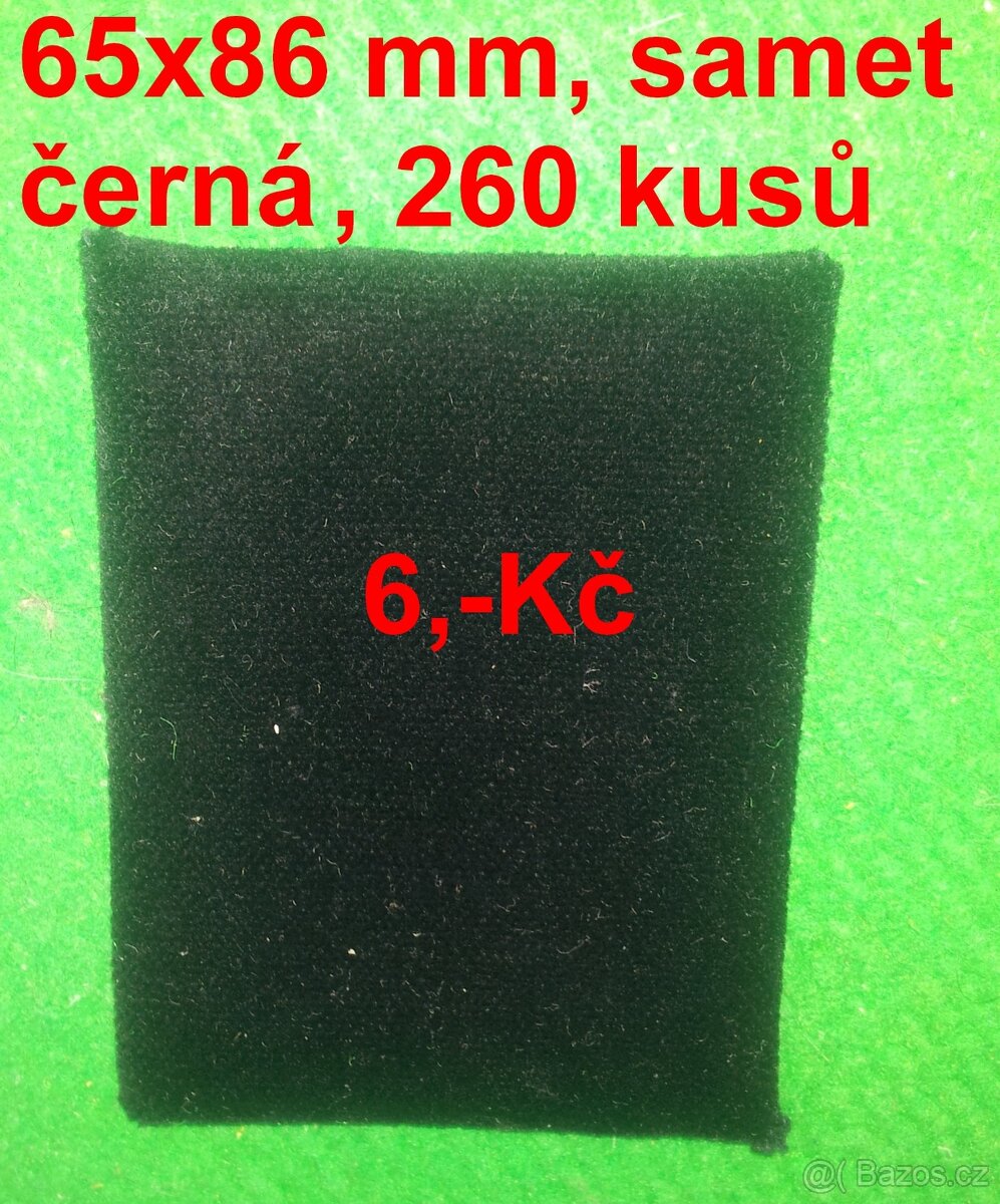 Sametové bižuterní karty, kartičky na odznaky - 6