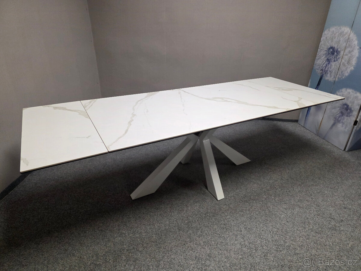 Nový luxusní bílý jídelní stůl JULES rozkládací - 6