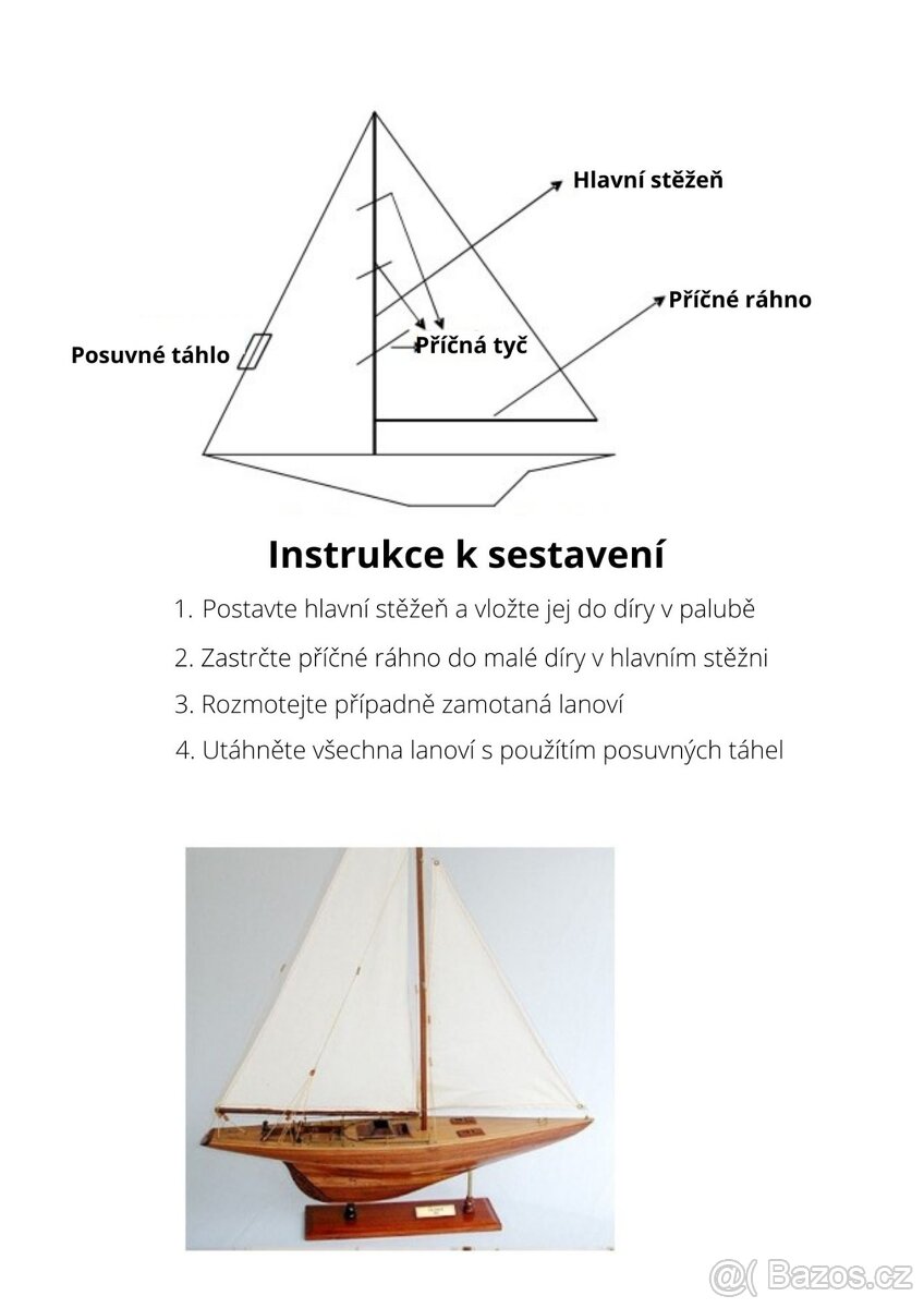 Dřevěný model lodi Endeavour 1934 - 6