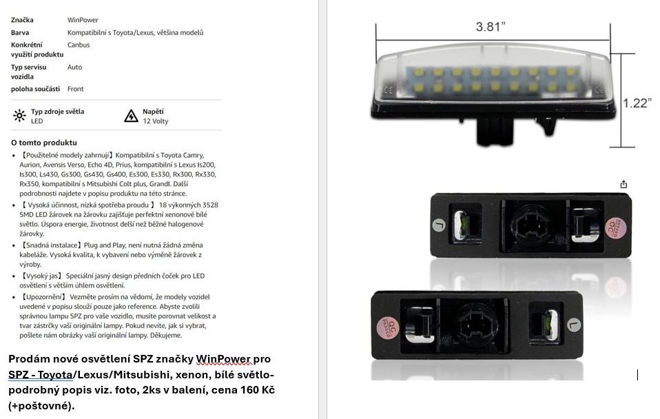 LED osvětlení SPZ - více druhů - 6