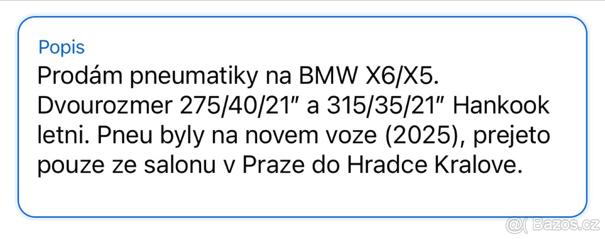 Pneu BMW X5/X6 - 6