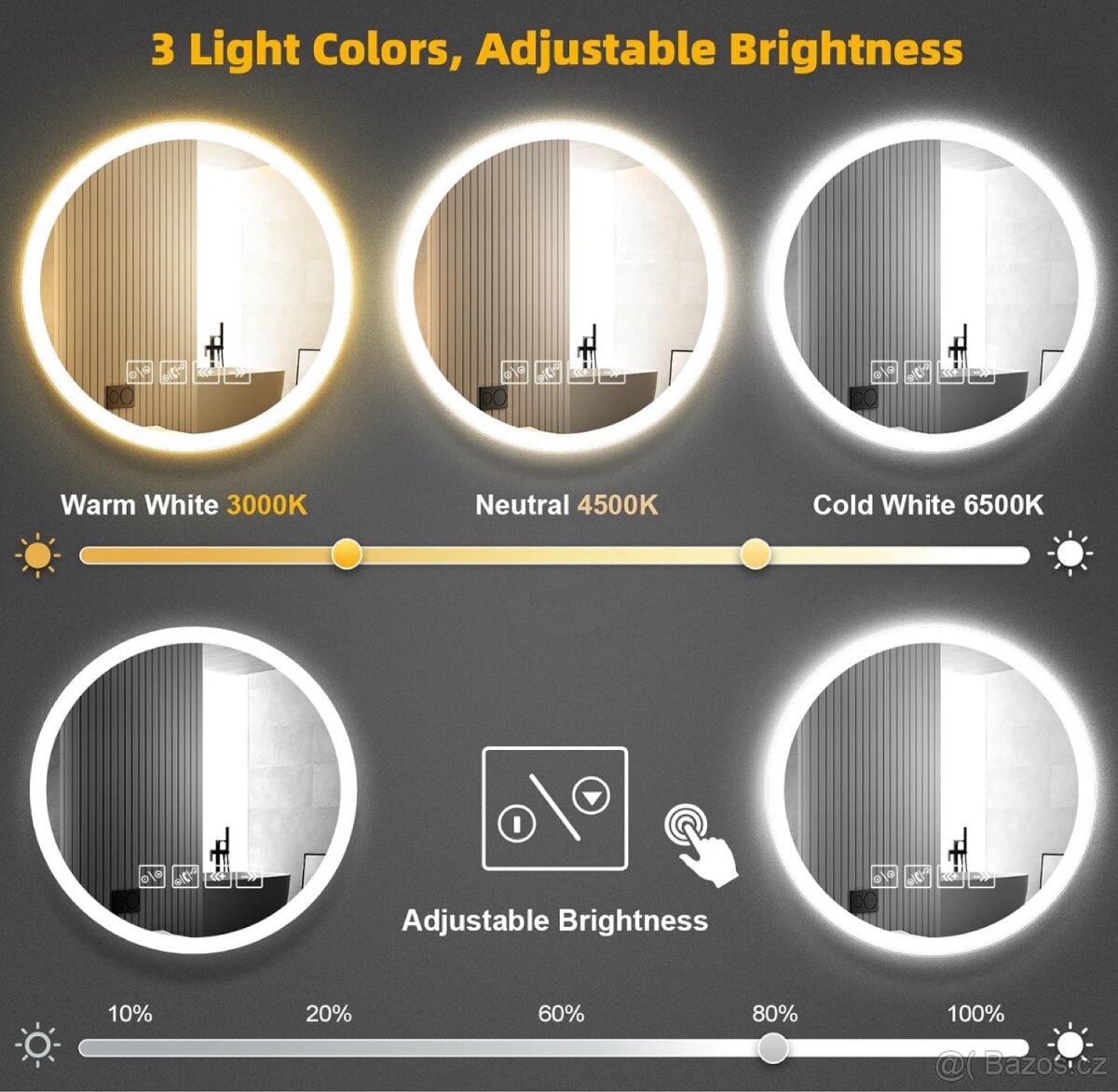 Zrcadlo 60x60 s Bluetooth - 6