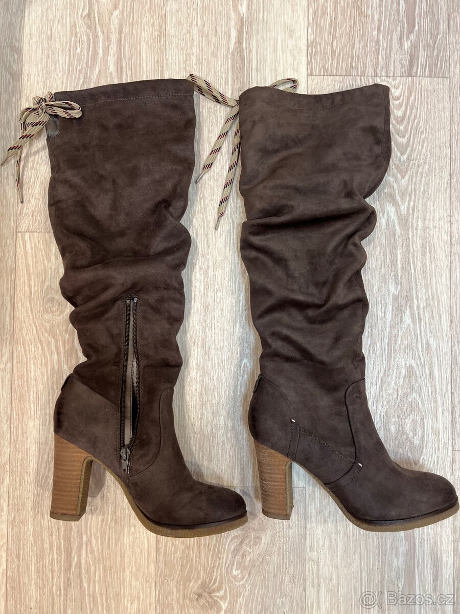 Hnědé kozačky 38 Baťa s kožíškem - 6