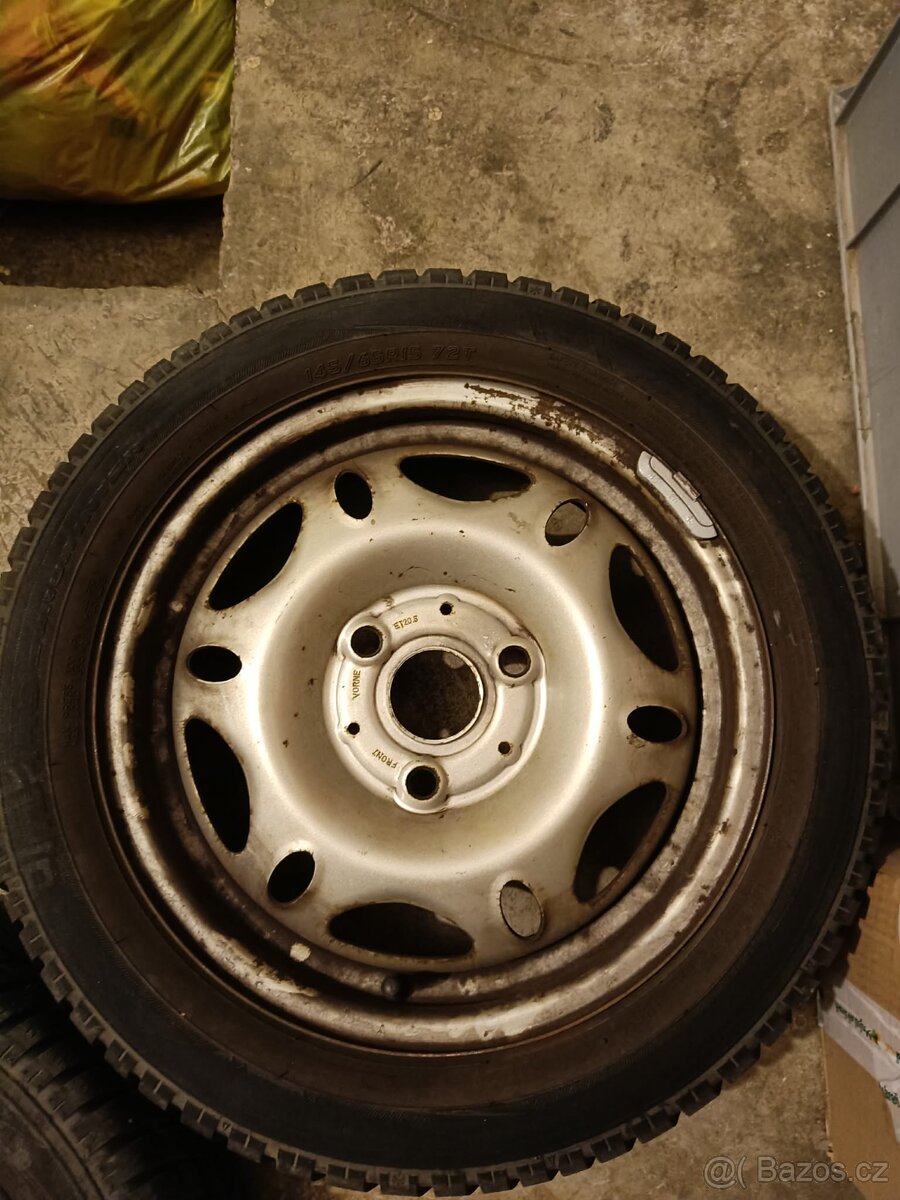 Plechové disky 15" 3x112 Smart ForTwo II zimní pneumatiky - 6