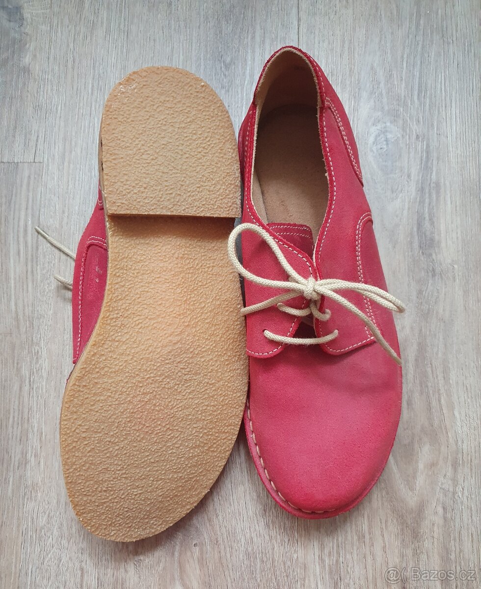 Červené kožené polobotky vel. 38 - 6