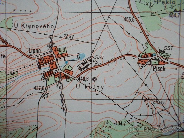 Vojenská profesionální tajná mapa ČSLA Bedněves 1:25 - 6