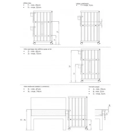 Dětská postýlka Klups Piccolino v bílé barvě - 90x40 - 6
