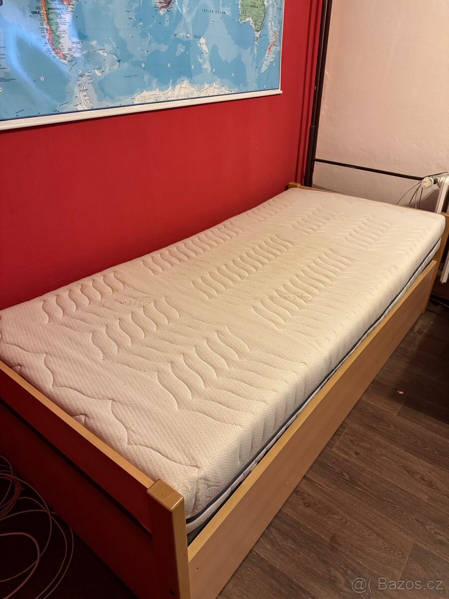 Postel 90 × 200 cm + polohovací rošt Flex M + matrace - 6