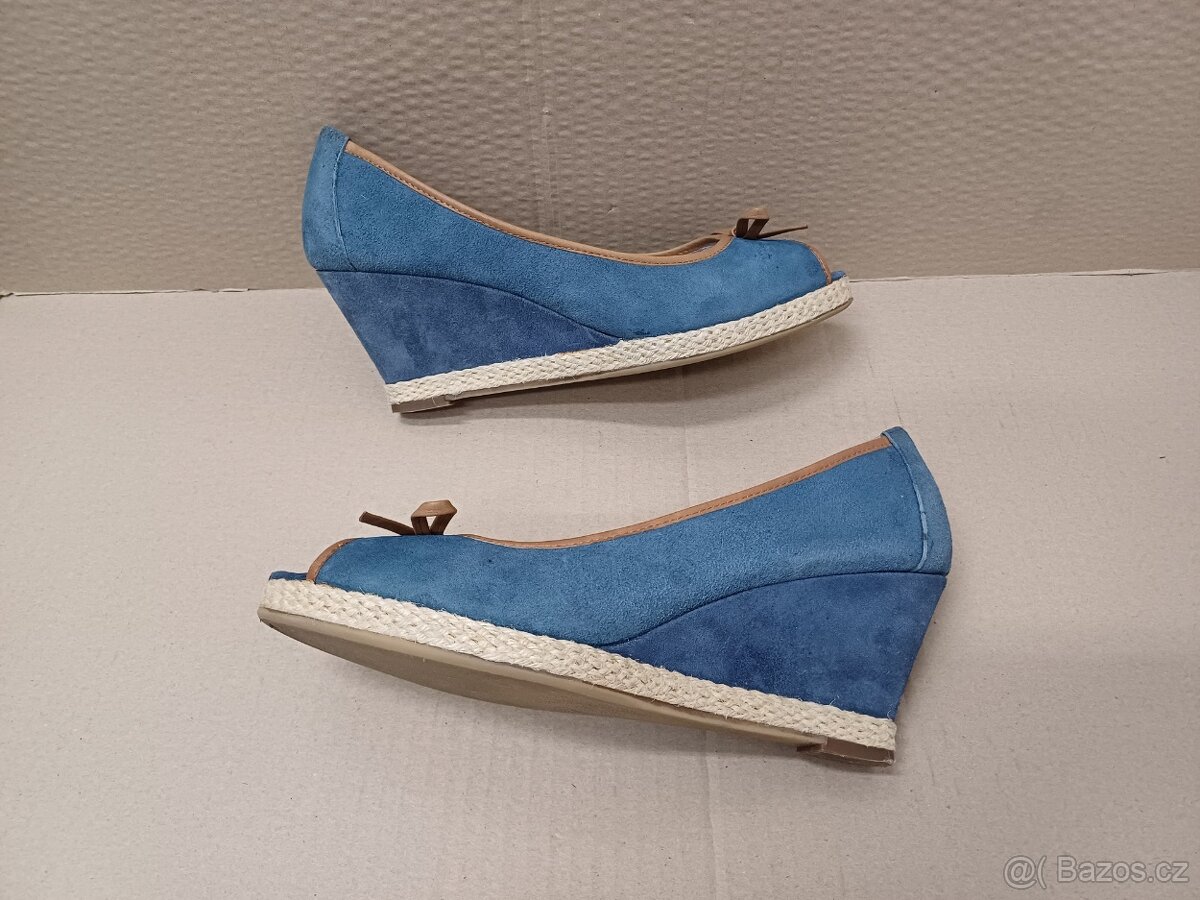 Modré kožené lodičky vel.41 - 6