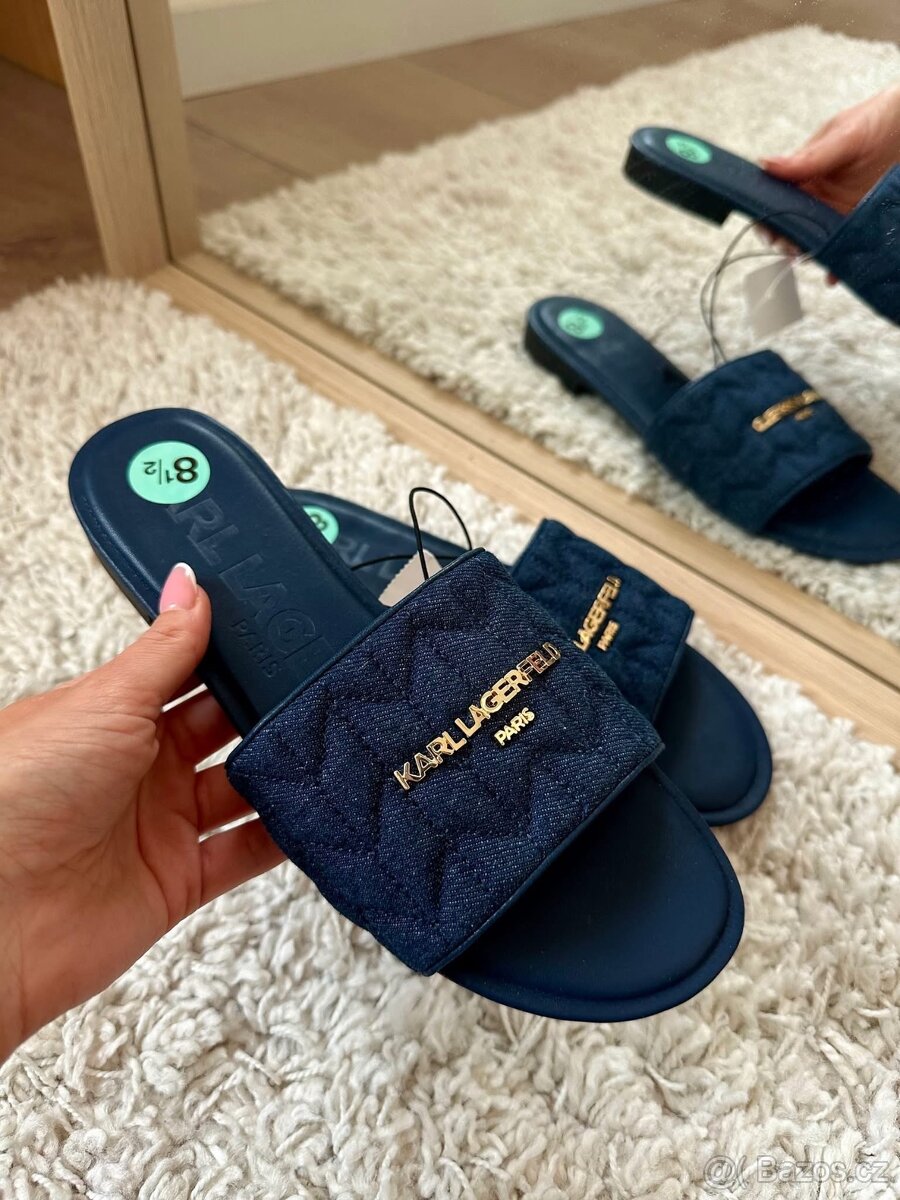 LETNÍ TMAVĚ MODRÉ PANTOFLE / SANDÁLKY KARL LAGERFELD - 6