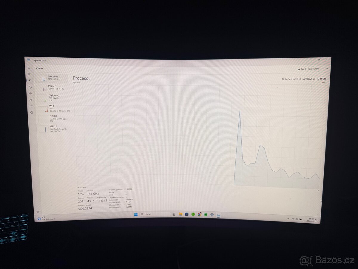Prodám herní notebook MSI Thin 15 B12UCX. - 6