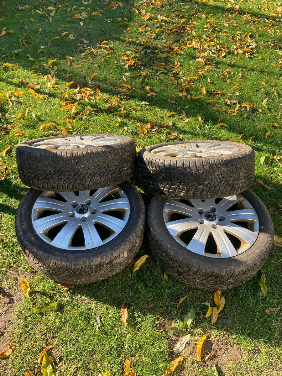 Originální zimní alu sada Škoda Superb 5x112, R17 - 6