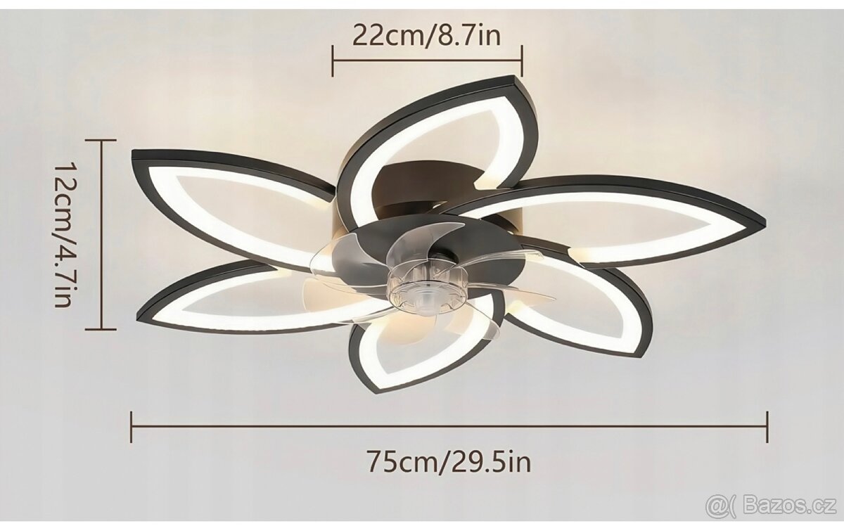 LUSTR BÍLI LED STROPNÍ VENTILÁTOR - 6