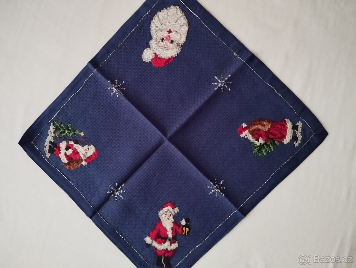 Vánoční prostírání, dečka, ruční výšivka - 6