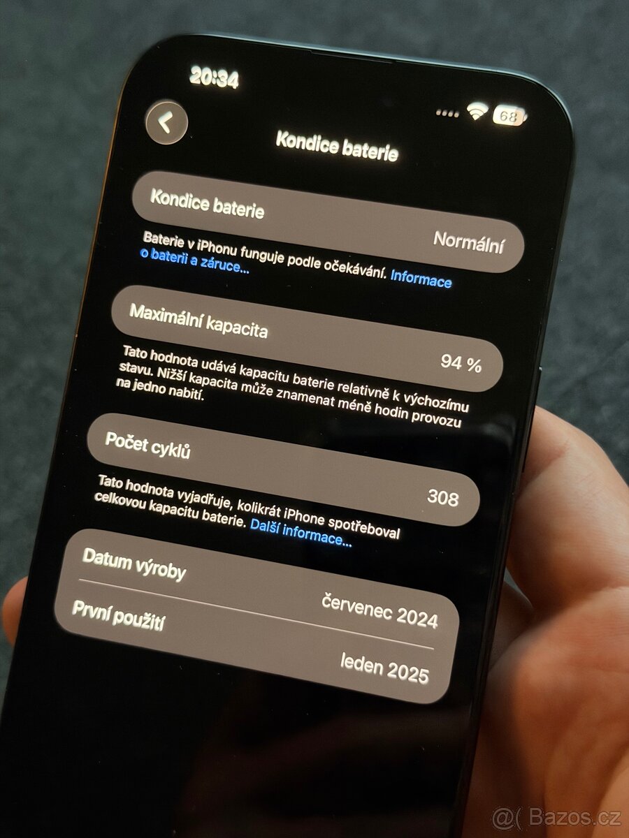 Prodám iPhone 16 Pro Max 256GB černý titan - 6