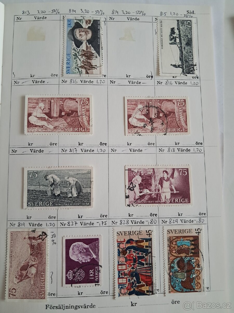 Švédské známky 3 - 6
