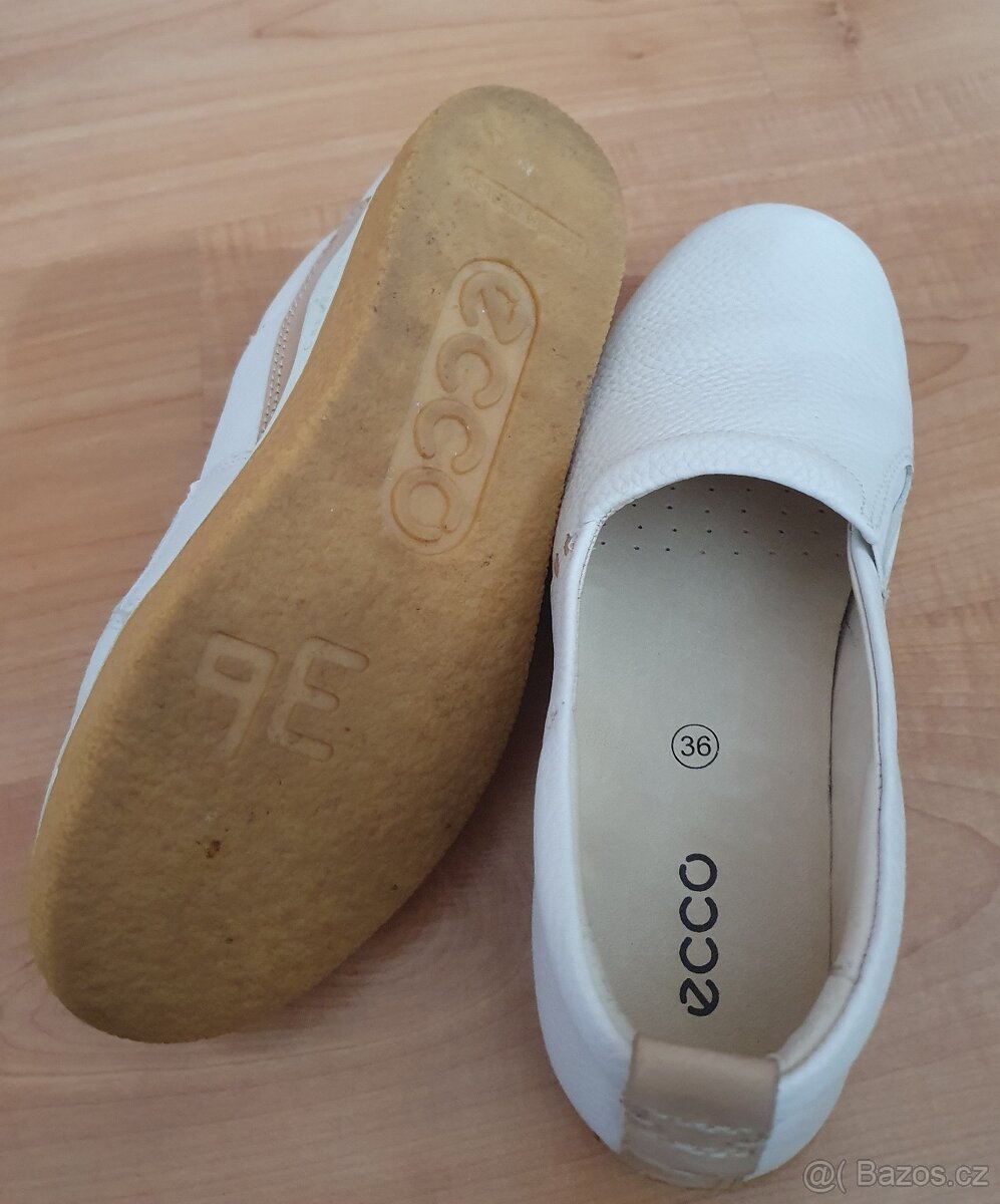 Bílé boty polobotky baleríny v.36 ecco top stav - 6