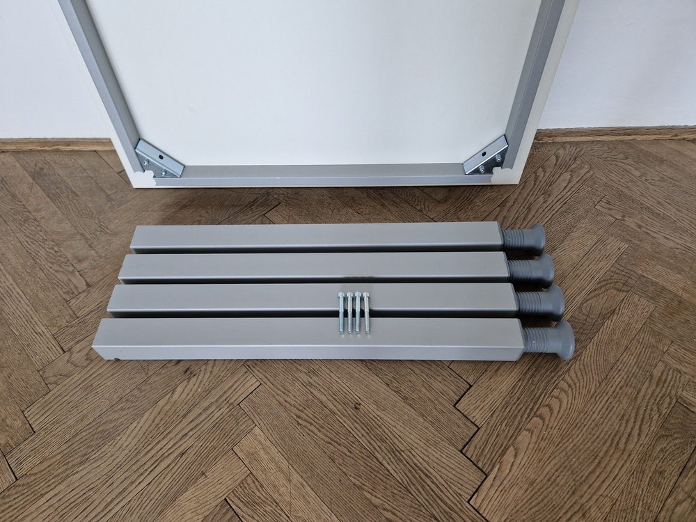 Kancelářský, pracovní stůl bílý, výškově nastavitelný - 6