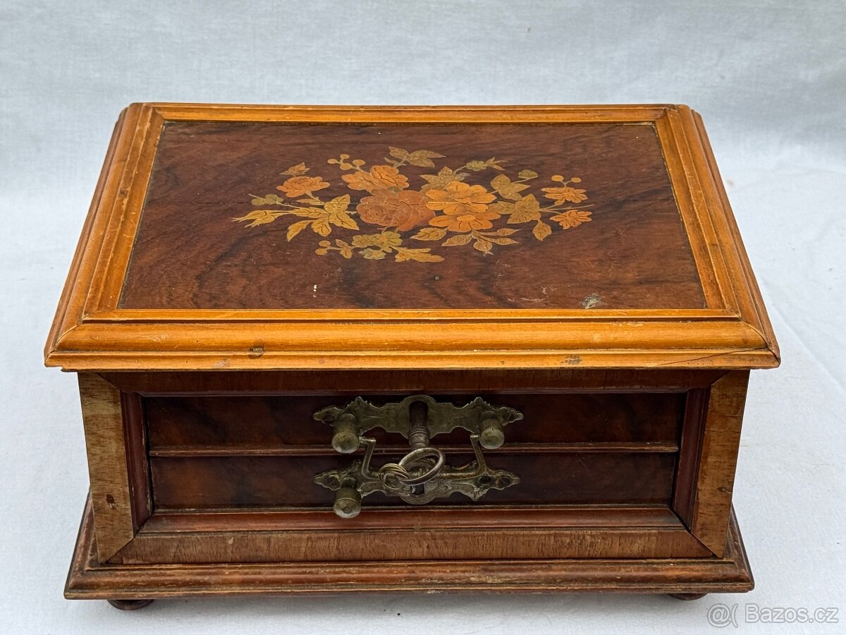 Krásná velice stará šperkovnice Empír - 6