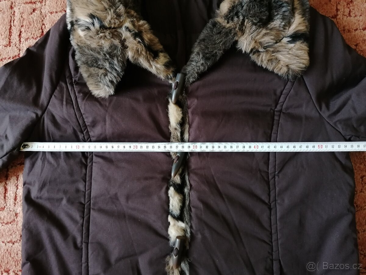 Dámský tmavě hnědý zimní kabát vel. 38 - 6
