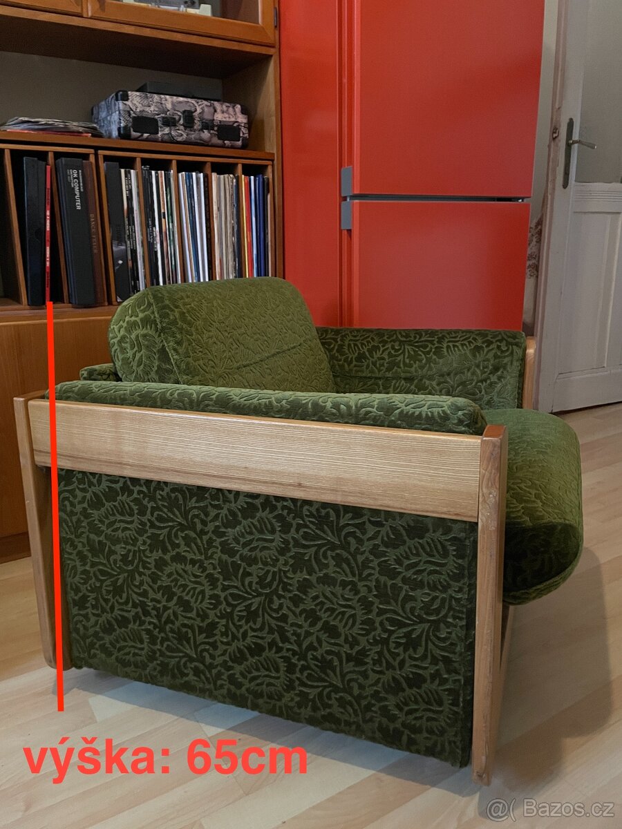 Vintage Sedací Souprava Zelená - 6