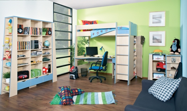 Patrová postel, stůl, skříň - 6