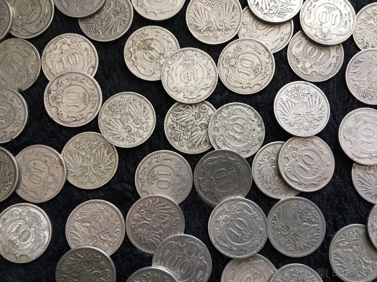50 kusů 10 hellerů. mince Rakousko Uhersko - 6